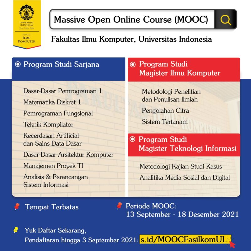 Fasilkom UI Tawarkan Perkuliahan Online Bagi Masyarakat Melalui MOOC ...